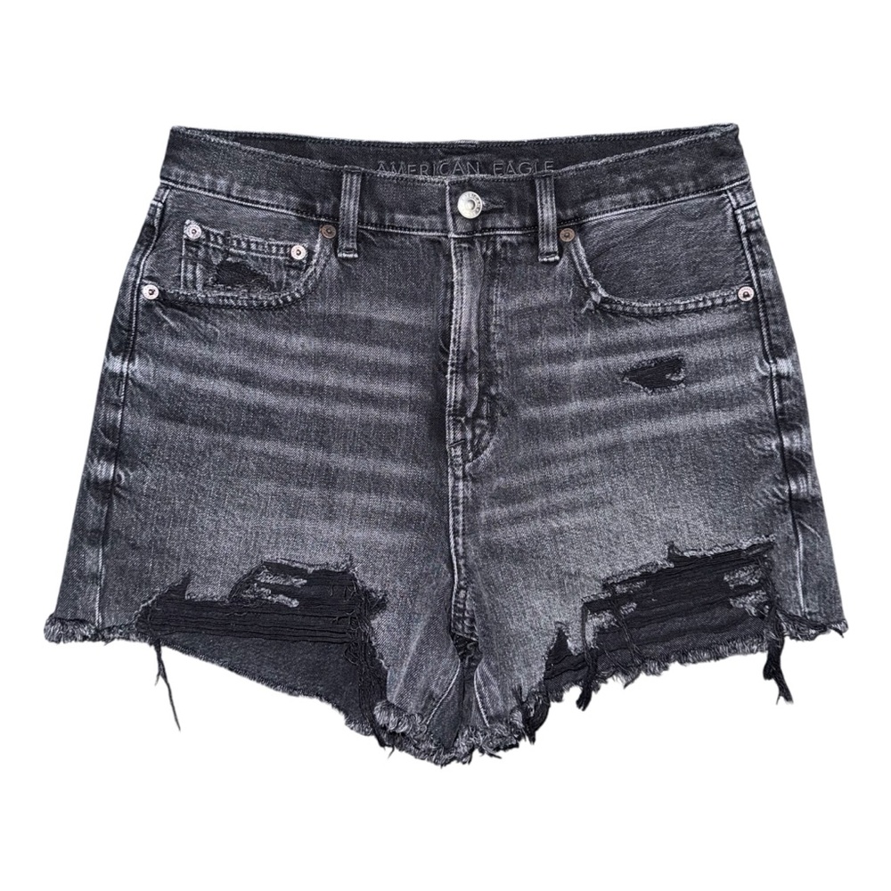 American Eagle Outfitters Distressed Black Wash Denim Jean Shorts